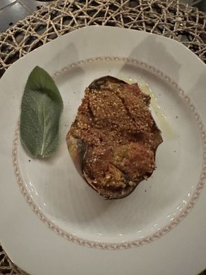 Stuffed eggplant  at La Casa di Melo - Organic Farm in Siracusa