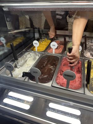 vegan flavours  at Gelatomania in Geneva