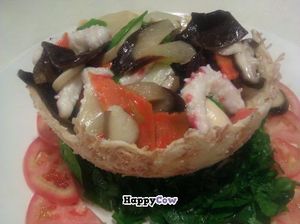 Vegan Seafood in Basket at Bodhi Vegetarian Restaurant at Bodhi Veggie Cuisine in Rosemead