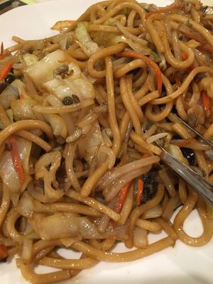 Pan fried soft noodles  at Bodhi Veggie Cuisine in Rosemead