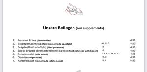 Abendkarte  at Zum Kuckuck in Villingen-schwenningen