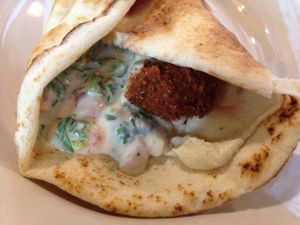 falafel wrap at Lawrence's Cafe in Decatur