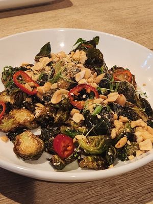 Vegan brussel sprouts at Farm And Fire in Santa Rosa Beach