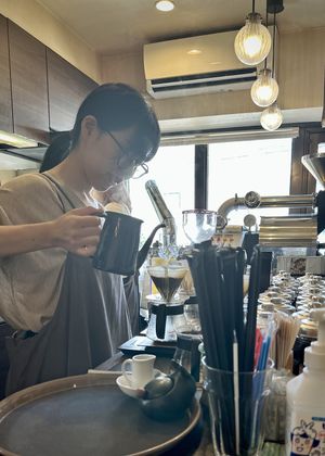 Barista   at Cafe Kuromimi Lapin in Tokyo