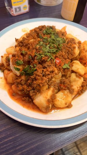 Gnocchi bolognaise. Tasty!  at Verde y Rebelde in Punta Arenas