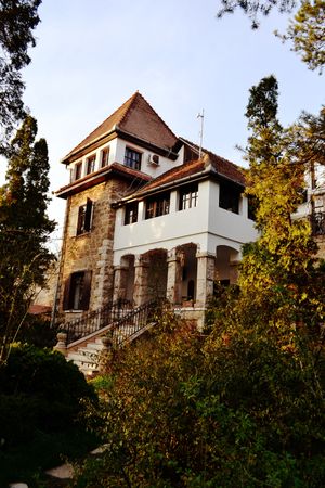 Vila Castelul Maria from the back, in the garden. at Vila Castelul Maria in Banpotoc