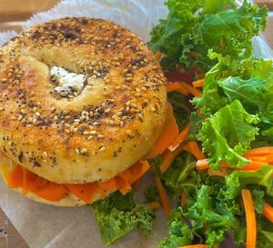 New York bagel with “carrot lox” at Mama Chea Cafe in Davie