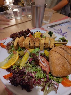 Salad with tofu at Cafe de Plak in Nijmegen