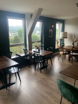 The inside with a view  at Damals Hinterm Mond in Marburg