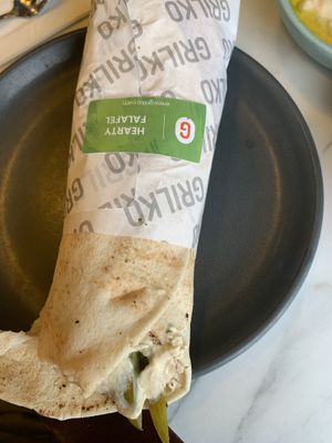 Hearty falafel wrap  at Grilko in Wokingham