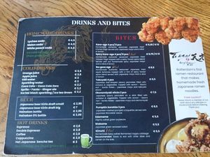 Menu 1 at Tensai Ramen in Rotterdam