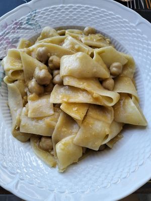 Lagane e ceci (local pasta with chickpease) at La Cantina in Cosenza