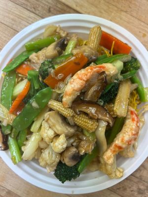 vegan tofu cantonese chow mein  at Yugirolls in Ottawa