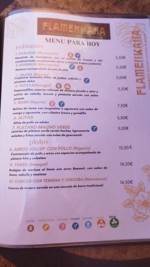Menú at Flamenkana in Jerez