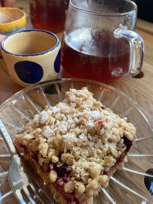 Berry crumble and coffee    at Plan in Poznan