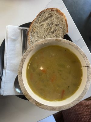 Lentil curry vegan soup  at Sparrow Coffee in Saskatoon