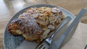 Almond Croissant at Three of Cups in Glasgow
