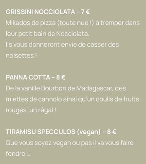 Vegan dessert  at Martha Pizze Amore in Paris