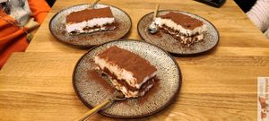 Triple vegan tiramisu at Martha Pizze Amore in Paris