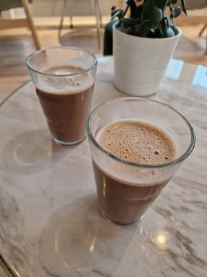 Vegan hot choc at Qraftwerk in Grindelwald