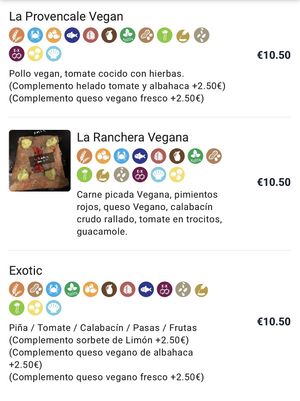 Vegan galettes   at La Crepe Bretonne in Barcelona