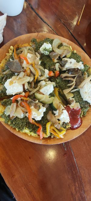 Cassava pizza at Sweet Cane Cafe in Hilo