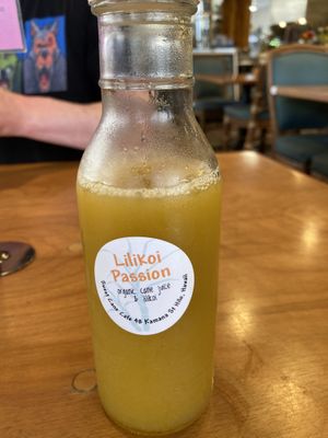 Yummy lilikoi juice  at Sweet Cane Cafe in Hilo