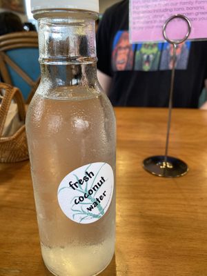 Coconut water  at Sweet Cane Cafe in Hilo