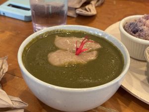 Luau soup with poi gravy  at Sweet Cane Cafe in Hilo