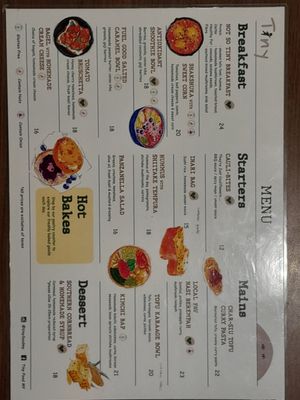 Food menu at Tiny Food Cafe in Kuala Lumpur
