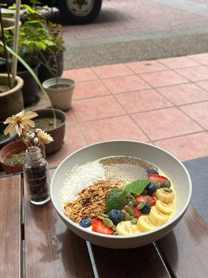 Mango pineapple smoothie bowl  at Tiny Food Cafe in Kuala Lumpur