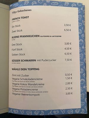 Aktuelle Karte, Juni 2024  at Tillys Café in Wiesbaden