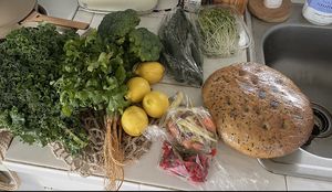 Market Haul featuring their vegan focaccia! Its huge and will for sure last the week!  at Baker Dudes in Honolulu