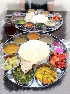 RM 25,1 for both Thali + 2 sweets at Thali NR Sweets Cafe in Penang