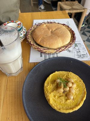 Hummus + banana smoothie  at Ayaso in Marrakech