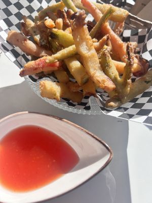 Tempura veggies  at Trasversal in Cadiz