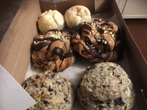 Knishes, Oy Bliss, blueberry scones at Bliss Baked Goods in Edmonton