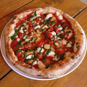 Vegan pizza with porcini mushrooms at Paneria in North London