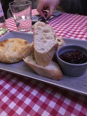  Baked Camembert (housemade) w cranberry jam  at La Petite Véganerie - Brasserie in Berlin
