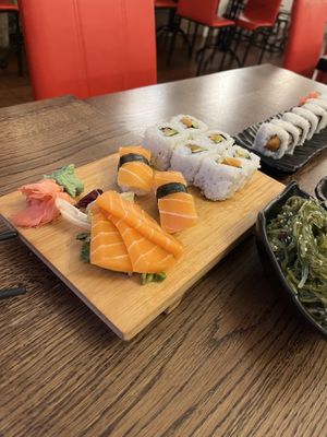 Vegan salmon sashimi set   at Ichiban in Edinburgh