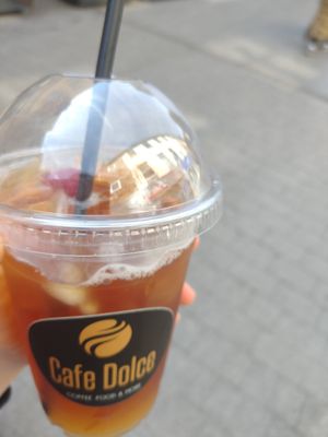 Raspberry iced tea at Café Dolce in Lancaster