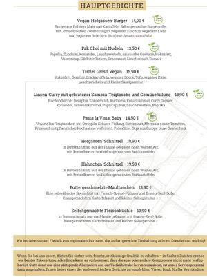 card at Weinstube Hofgasse in Memmingen