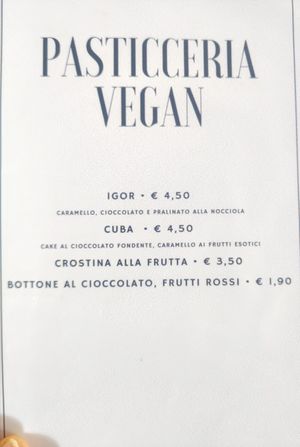 Menu at Pasticceria Zaffiro in Rovereto