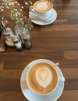 Cappuccini with oat milk   at Café Max in Garmisch Partenkirchen