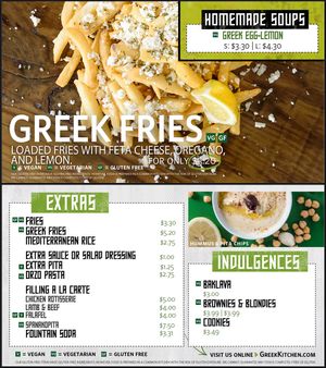 BEWARE vegan options mid labeled  at MSP - Greek Kitchen - T1 in St Paul