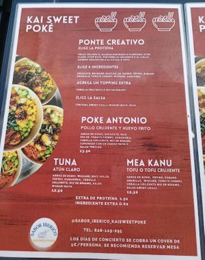 Part of the bowl menu   at Kai Sweet Poke - Bar Casa Tono in Gran Canaria