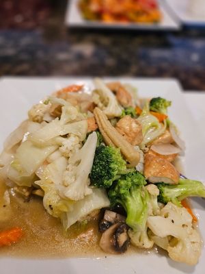 Moo Goo Gai Pan with Tofu at Asian Cafe in Fort Smith