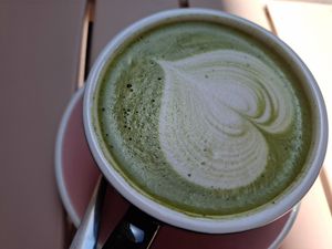 Matcha latte at Barista's Club in Bilbao