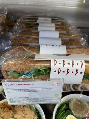 Avocado, olive and tomato baguettee  at Pret A Manger  - Heuston Station in Dublin