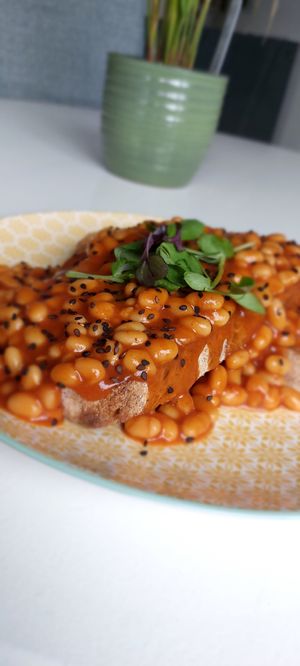 🔥 curried beans on toast 😋 at Canalside Kitchen in Wolverhampton